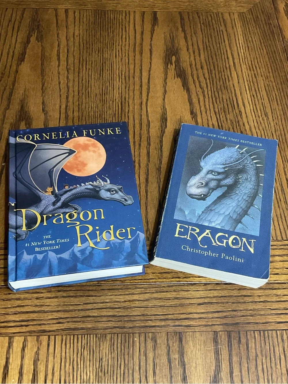 Blue Fantasy Dragon 🐉 Book 📖 Set: Dragon Rider by C Funke & Eragon by C Paolini